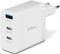 Зарядное устройство сетевое TTEC 2SCG03B SmartCharger 65W PD/GAN USB-C Travel. Цвет: белый