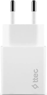 Зарядное устройство сетевое TTEC 2SCS21B SmartCharger Duo PD 2*USB-A 2.4A 12W. Цвет: белый