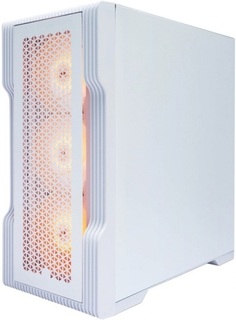 Корпус mATX 1STPLAYER TRILOBITE T3 ARGB White T3-WH-4F7-W без БП, боковая панель из закалённого стекла, 2*USB 2.0, USB 3.0