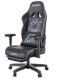 Кресло игровое AutoFull AF111BS серия C3, с поддержкой для ног, цвет: черный