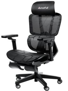 Кресло игровое AutoFull AFC401UGS серия G5, с поддержкой для ног, цвет: серебро