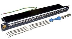 Патч-панель Lanmaster LAN-PPL24S6 19", 1U, Cat 6, 24 порта RJ45 (8p8c), экранированная, Dual IDC (110/KRONE)
