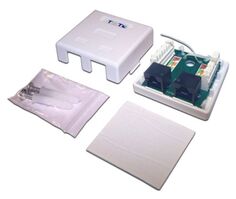 Компьютерная розетка настенная TWT TWT-SM2-4512-WH 1 порт RJ-45 категории 5е и 1 порт RJ-12, UTP, белая