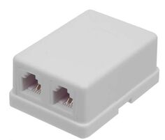 Телефонная розетка настенная TWT TWT-SS2-1212-WH 2 порта 6P4C, винтовая