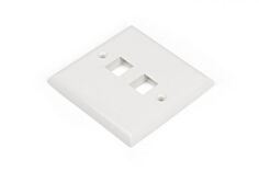 Панель лицевая Hyperline FP-E-2-WH 86х86мм для 2-х вставок типа Keystone Jack, европейский стандарт