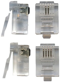 Коннектор TWT TWT-PL12-6P2C/100 телефонный RJ-12 6P2C для розетки (100шт.)