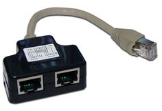 Разветвитель TWT TWT-Y-E2-E2-S преобразует один 4-парный порт RJ-45 (T568A/T568B) на входе в два 2-парных порта для приложений 10/100 BASE-T, экраниро