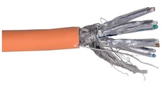 Кабель витая пара S/FTP 7 кат. 4 пары ITK LC1-C704-627 23AWG(0.57 мм), медь, одножильный (solid), внутренний, LSZH, нг(A)-HF, оранжевый, уп/305м GRE