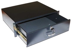 Ящик выдвижной TWT TWT-CB-DRW-1U 19", с замком, 1U, черный