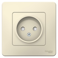 Розетка Systeme Electric BLNRS000112 б/з со шторками, 16А, 250В Молочная внутр
