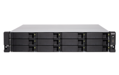Сетевой накопитель QNAP TS-1283XU-RP-E2124-8G 12 отсеков 3,5"/2,5", 2х10 SFP+, стоечное исполнение, 2 блока питания. E-2124 3,3 ГГц (до 4,3 ГГц ), 8 Г