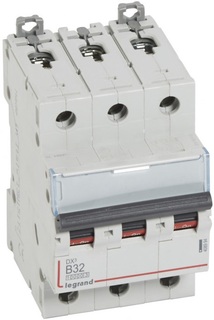 Автоматический выключатель Legrand 408994 DX³ 10000 - 16 кА - тип характеристики B, 3П, 400 В~, 32 А, 3 модуля