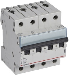 Автоматический выключатель Legrand 403900 TX³ 6000 - 10 кА - тип характеристики B, 4П, 400 В~, 10 А, 4 модуля