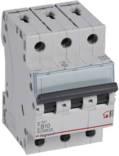 Автоматический выключатель Legrand 403998 TX³ 6000 - 6 кА - тип характеристики B, 3П, 400 В~, 10 А, 3 модуля