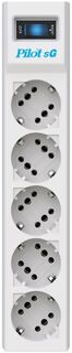 Сетевой фильтр ZIS Pilot SG5 7M Surge protector Pilot SG5 5 outlets (GP), 10A / 2.2kVt, automatic circuit-breaker, 7 m (1000617538)
