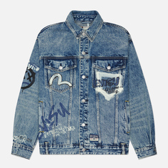 Мужская джинсовая куртка Evisu Heritage Graffiti Printed Denim