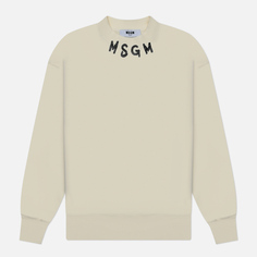 Мужская толстовка MSGM Collar Logo Print Brush Stroke MSGM