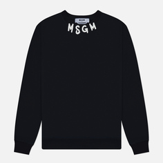Мужская толстовка MSGM Collar Logo Print Brush Stroke MSGM