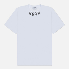 Мужская футболка MSGM Brush Stroke Collar Logo Print