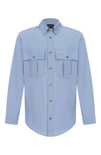 Рубашка из хлопка и шелка Emporio Armani