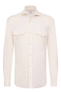 Рубашка из хлопка и шелка Brunello Cucinelli