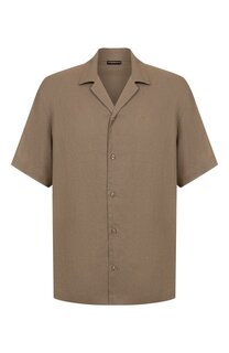 Рубашка изо льна и вискозы Emporio Armani
