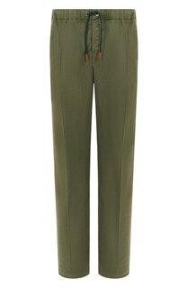 Брюки изо льна и хлопка Kiton