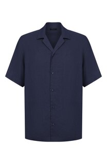 Рубашка изо льна и вискозы Emporio Armani