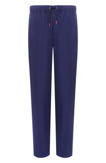 Брюки изо льна и хлопка Kiton