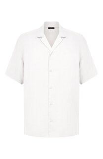 Рубашка изо льна и вискозы Emporio Armani