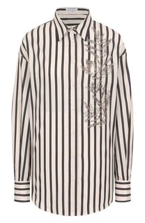 Рубашка из хлопка и шелка Brunello Cucinelli