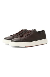 Кожаные кеды Cleanic Santoni