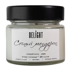 DELIGHT DELÍGHT Свеча ароматическая с деревянным фитилем для дома "Сочный мандарин" 100.0
