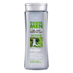 JOANNA Гель для душа и шампунь POWER MEN ACTIVE 4 в 1 c экстрактом конопли (мужской) 300.0