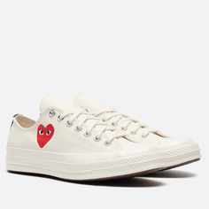 Кеды Converse x Comme des Garcons Play Chuck 70 Single Heart Low, цвет белый