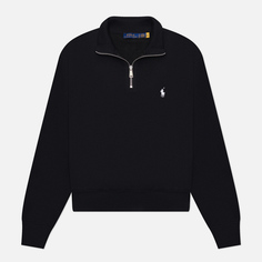 Женская толстовка Polo Ralph Lauren Embroidered Logo Half Zip, цвет чёрный