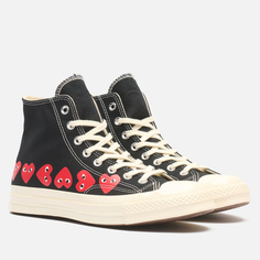 Мужские кеды Converse x Comme des Garcons Play Chuck 70 Multi Heart Hi, цвет чёрный