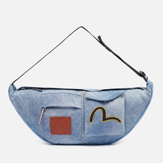 Сумка на пояс Evisu Heritage Seagull Embroidery Denim, цвет синий