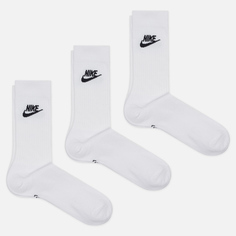 Комплект носков Nike 3-Pack Everyday Essential Crew, цвет белый