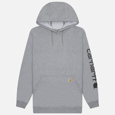 Мужская толстовка Carhartt Loose Fit Midweight Logo Sleeve Graphic Hoodie, цвет серый