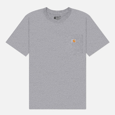 Мужская футболка Carhartt Relaxed Fit Heavyweight K87 Pocket, цвет серый