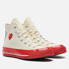 Кеды Converse x Comme des Garcons Play Chuck 70 Hi, цвет бежевый
