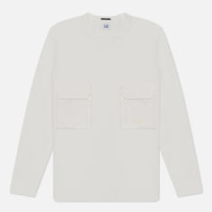 Мужской лонгслив C.P. Company Brushed Mixed Boxy, цвет белый