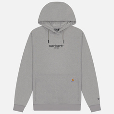 Мужская толстовка Carhartt Force Relaxed Fit Lightweight Logo Graphic Hoodie, цвет серый