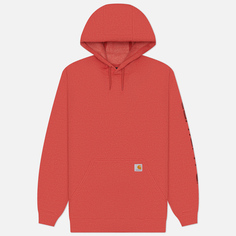 Мужская толстовка Carhartt Loose Fit Midweight Logo Sleeve Graphic Hoodie, цвет красный