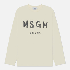 Мужской лонгслив MSGM MSGM Milano Logo, цвет бежевый