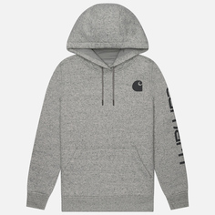 Женская толстовка Carhartt Relaxed Fit Midweight Logo Sleeve Graphic Hoodie, цвет серый