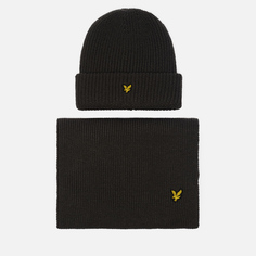 Подарочный набор Lyle & Scott Lambswool Ribbed Scarf & Beanie, цвет серый