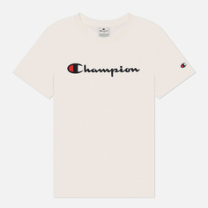 Женская футболка Champion Big Logo Crew Neck, цвет белый