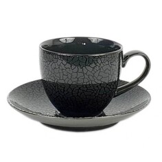 Чашка с блюдцем Porcelana Bogucice Zina Graphite 0,3 л 16 см